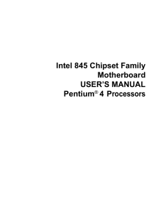 Intel 845 Chipset Family Motherboard USER'S
