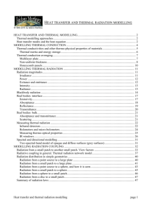 Heat transfer and thermal modelling
