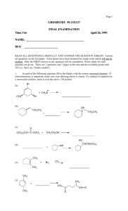 CHEMISTRY 59-135/137 FINAL EXAMINATION Time 3 hr April 26