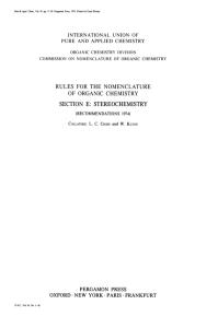 rules for the nomenclature of organic chemistry section e