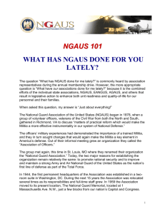 What Has NGAUS Done For You Lately?