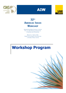 Workshop Program - American Indian Workshop
