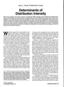 Determinants of Distribution Intensity