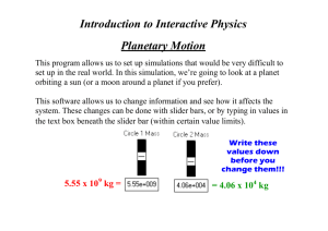 Introduction to Interactive Physics Planetary Motion