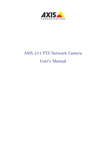 AXIS 213 PTZ Network Camera User's Manual
