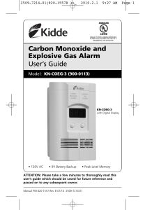 Carbon Monoxide and Explosive Gas Alarm User's Guide