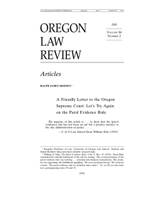 oregon law review - Scholars' Bank