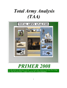 Total Army Analysis (TAA): Primer 2008