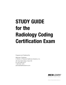 STUDY GUIDE for the Radiology Coding Certification Exam