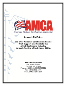About AMCA… - AMCA exams
