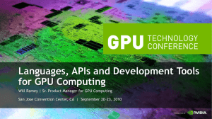 Languages, APIs and Development Tools for GPU Computing