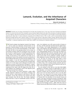Lamarck, Evolution, and the Inheritance of Acquired