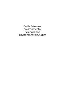 Earth Sciences, Environmental Sciences and Environmental Studies