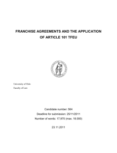 franchise agreements and the application of article 101 tfeu