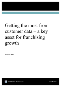 Getting the most from customer data – a key asset for franchising