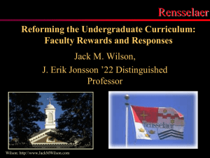 Reforming the Undergraduate Curriculum: Faculty