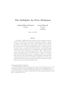 The Multiplier for Price Stickiness