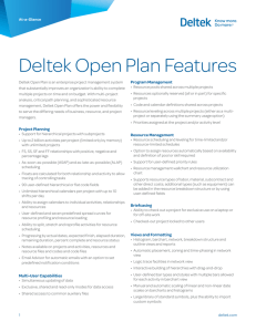 Deltek Open Plan Features