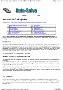 Bosch K Jetronic and KE Jetronic Fuel Injection