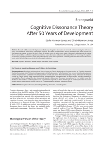 Cognitive Dissonance Theory After 50 Years of Development