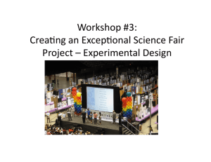 SCSD Science Fair Workshop #3 Experimental Section
