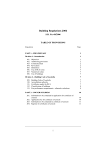 Building Regulations 2006 - Victorian Legislation and Parliamentary
