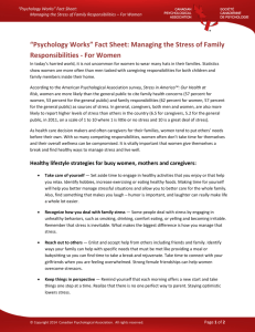 Managing the Stress of Family Responsibilities