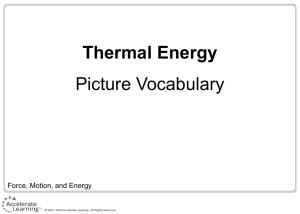 Thermal Energy Picture Vocabulary