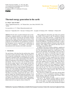 Thermal energy generation in the earth