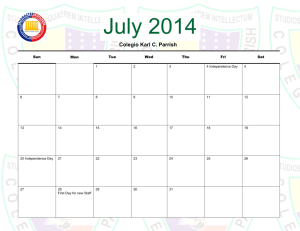 Activities Calendar - Colegio Karl C. Parrish