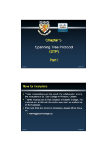 Chapter 5 Spanning Tree Protocol (STP) Part I