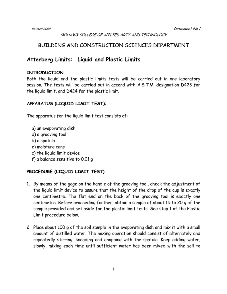 plastic limit test