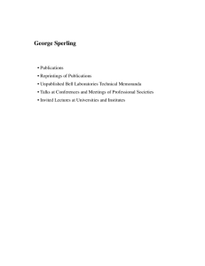 George Sperling - Cognitive Sciences