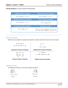 Algebra I: Lesson 1-1 (5021) - Easy Peasy All-in