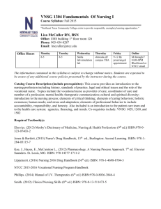 VNSG 1304 Fundamentals Of Nursing I