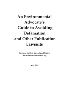 An Environmental Advocate's Guide to Avoiding Defamation and