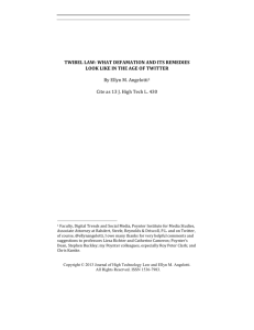 TWIBEL LAW: WHAT DEFAMATION AND ITS