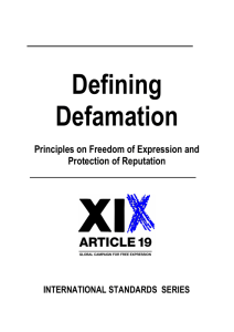 Defining Defamation