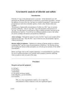 Gravimetric analysis of chloride and sulfate