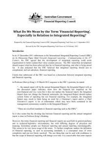What do we Mean by the Term 'Financial Reporting', Especially in