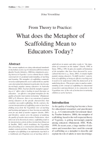 What does the Metaphor of Scaffolding Mean to Educators Today?