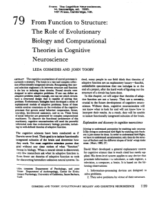 The role of evolutionary biology and computational theories in