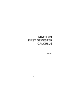 math 221 first semester calculus