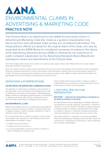 environmental claims in advertising & marketing code