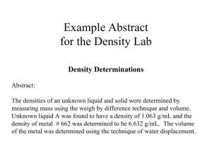 Example Abstract for the Density Lab