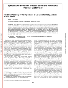 Evolution of Ideas about the Nutritional Value of Dietary Fat