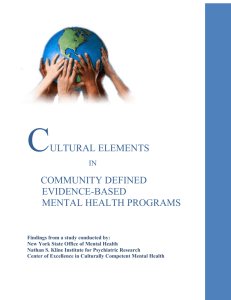 cultural elements community defined evidence