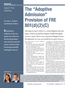 “Adoptive Admission” Provision of FRE 801(d)(2)(C)