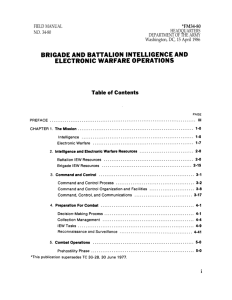 Brigade and Battalion Intelligence and Electronic Warfare