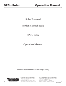 Solar Operation Manual